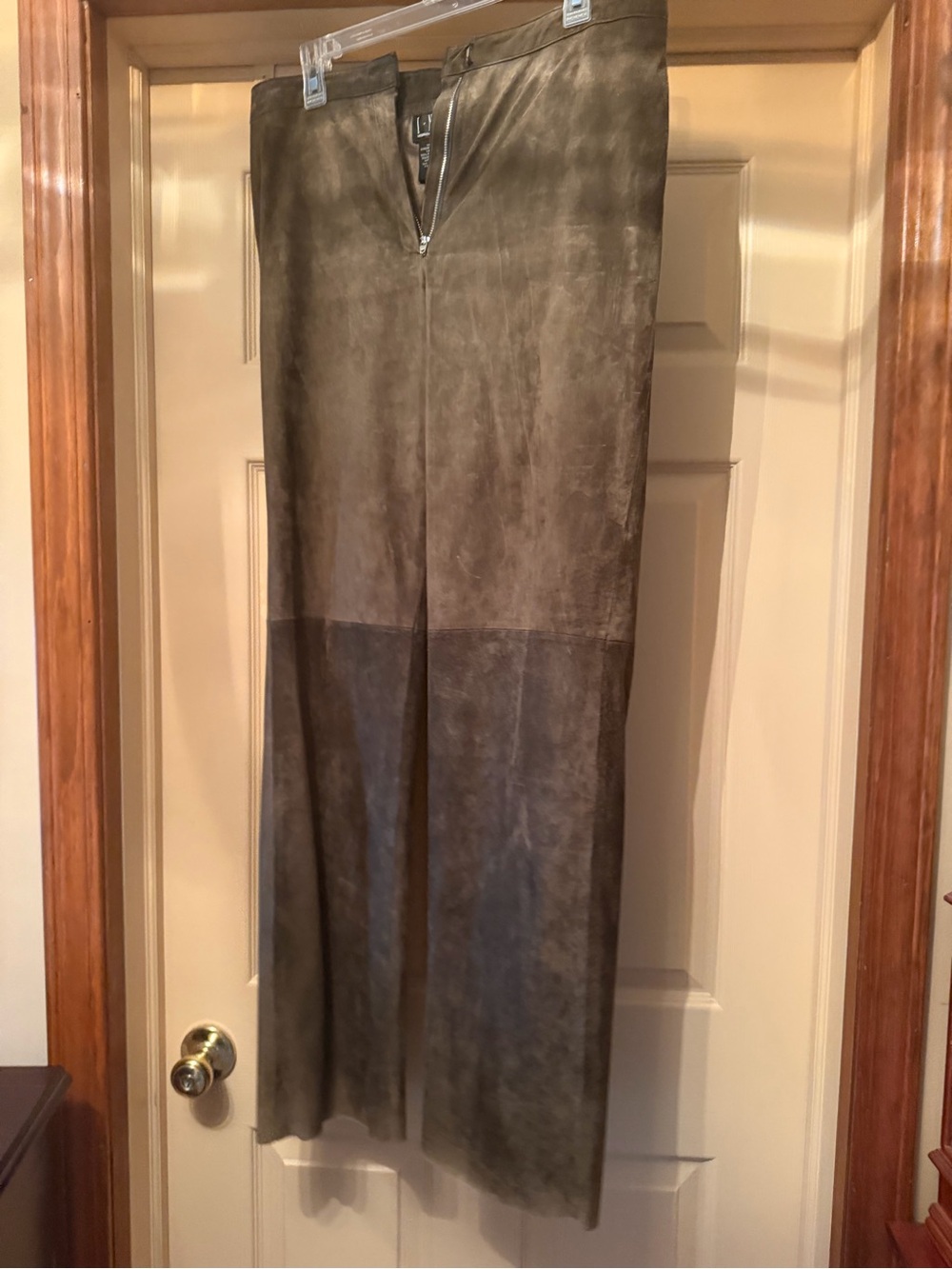 INC International Concepts Brown Straight Leg Suede Pants, Size 10